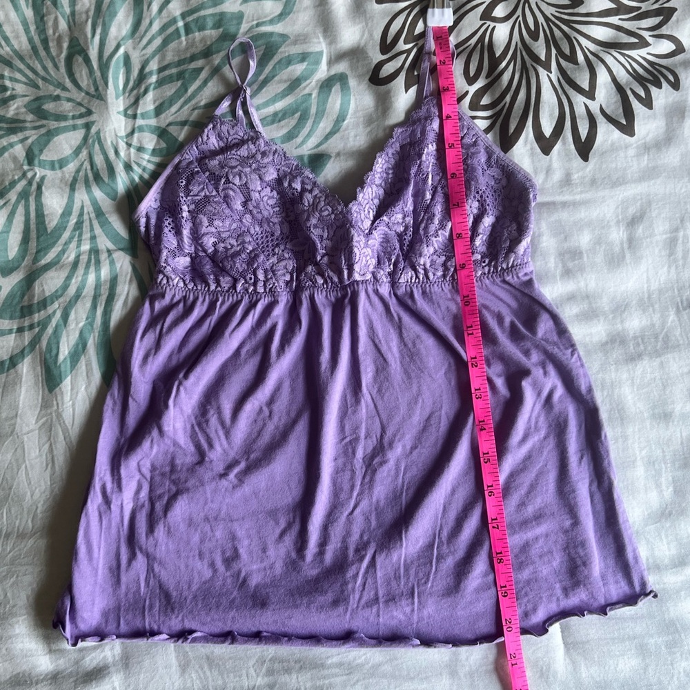 Lavender Lace-Trim Cami Women’s Tank Top, Size Small - Picture 12 of 15